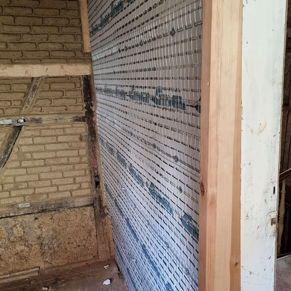 Trockenbauwand mit Holzunterkonstruktion von Farbenfroh Raumgestaltung.